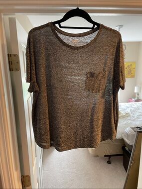 Old Navy Brown Heather Lightweight Crewneck Tee